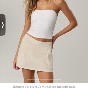 Aerie Nylon Cream Mini Skort